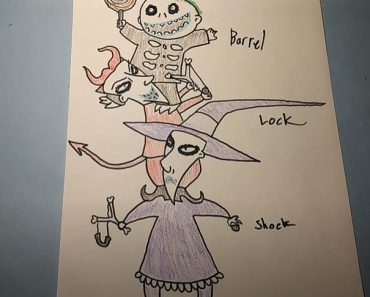How to Draw Lock, Shock, and Barrel from Nightmare Before Christmas