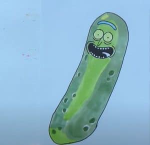 How to Draw Pickle Rick Step by Step