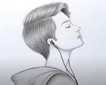 How to Draw a Boy with earphones by Pencil Easy