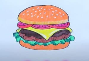 How to Draw a Burger Step by Step