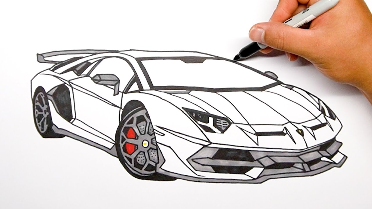 How to Draw a Lamborghini Aventador – Super Car Drawing