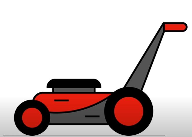 How To Draw A Lawn Mower Step By Step
