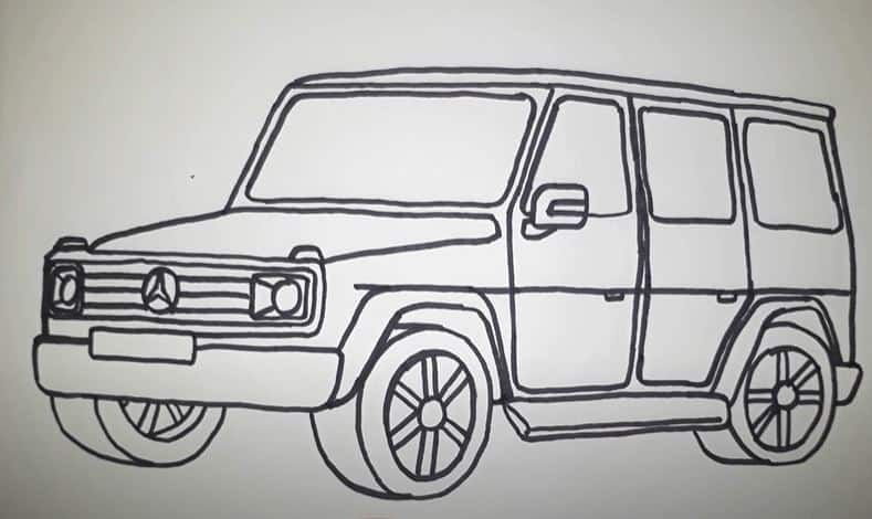 How to Draw a SUV Step by Step || Car Drawing Tutorial