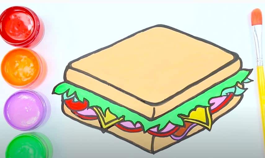 How to Draw a Sandwich Step by Step