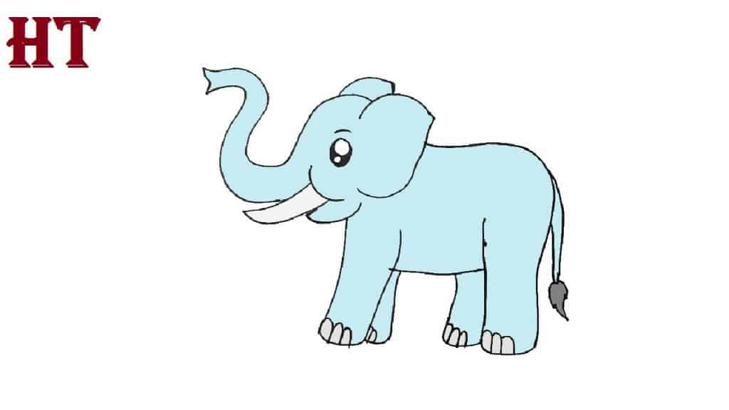 How to draw a cartoon Elephant
