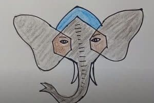 How to draw a Elephant with 4 dont X Easy