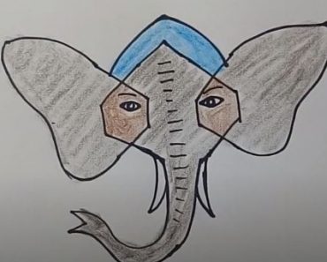 How to draw a Elephant with 4 dont X  Easy