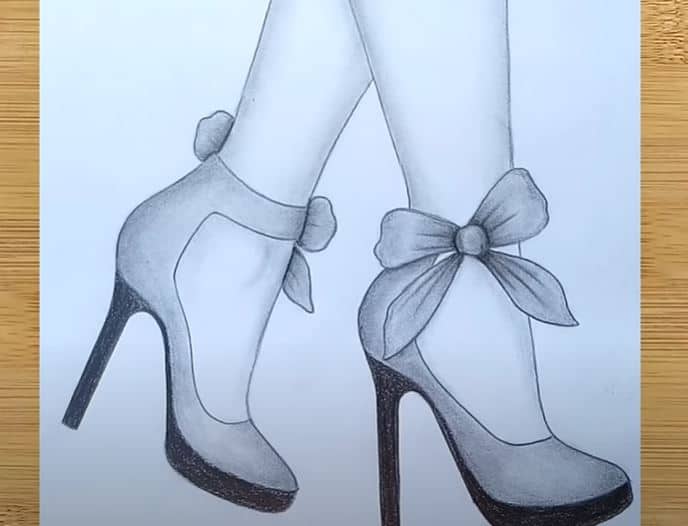 How to draw feet with high heels Easy for Beginners