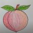 Peach Drawing Easy for Beginners || Fruit Drawing Tutorials
