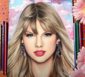 Taylor Swift Drawing with Pencil - How to draw a beautiful girl