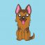 German shepherd Drawing Step by Step || How to draw a cartoon Dog Easy