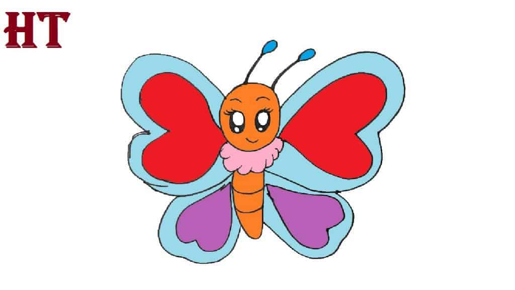 Cartoon Butterfly drawing cute and easy