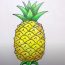 How to Draw a Pineapple Step by Step || Fruits Drawing Tutorial