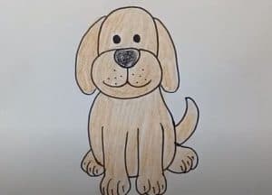Simple Dog Drawing Step by Step - How to draw a cartoon dog easy for beginners