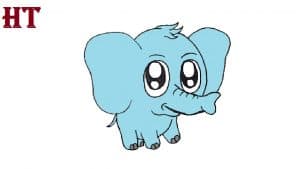 baby elephant drawing cute and easy