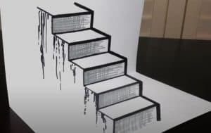 3D stairs drawing - How to draw a staircase step by step