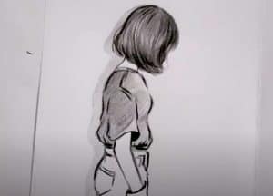 How to draw a girl wearing cute T-shirt  Girl Holding own hair pencil sketch  drawing 