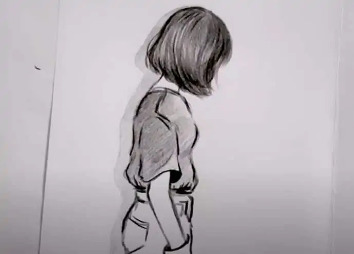 Aesthetic Girl Drawing - How to draw a Girl with short hair