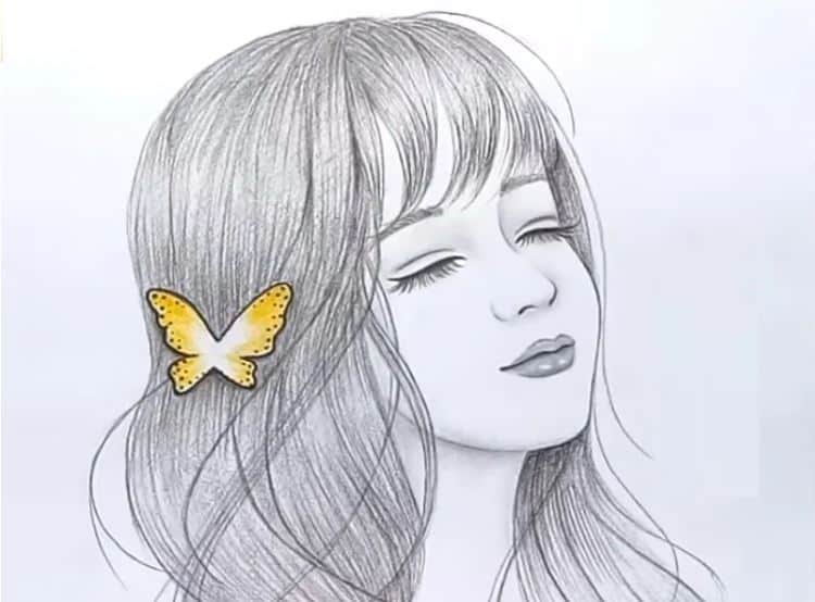 Beautiful girl Drawing by Hemant Verma - Pixels-pokeht.vn