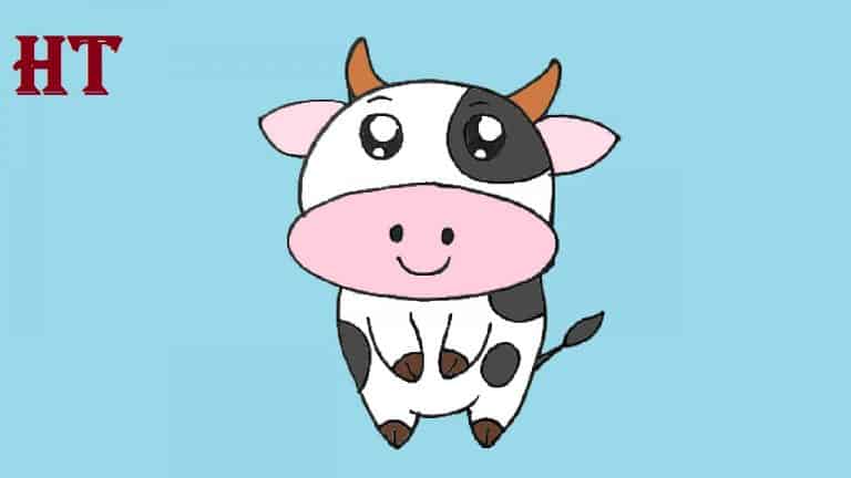 How to draw a Simple Cow cute and easy Step by Step