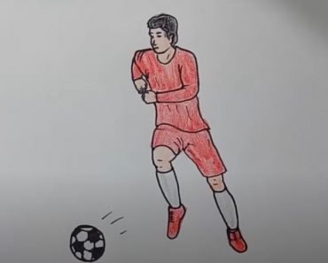 Football Player Drawing Easy Step by Step