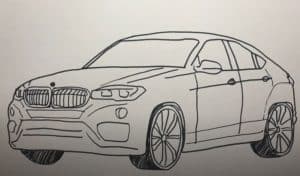 How to Draw a BMW X6 Step by Step