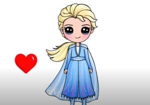 How to Draw cute Elsa Step by Step