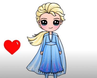 How to Draw cute  Elsa Step by Step