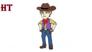 How to draw a Cowboy easy