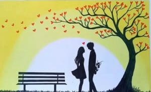 Loving Couple Drawing Step by Step - How to draw Couple Easy