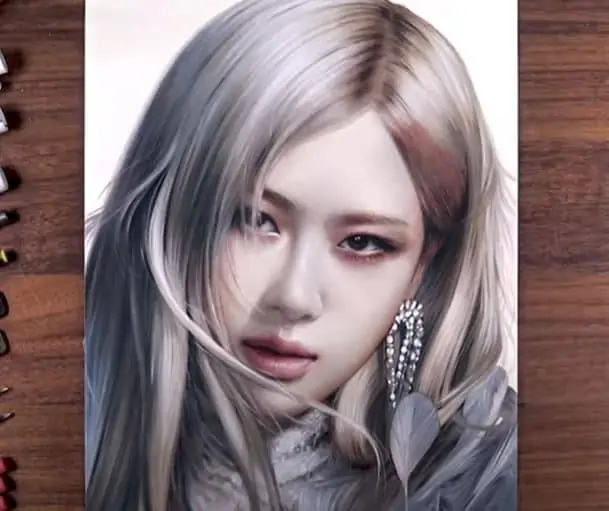 Rosé (Roseanne Park) from K-pop group BLACKPINK Drawing