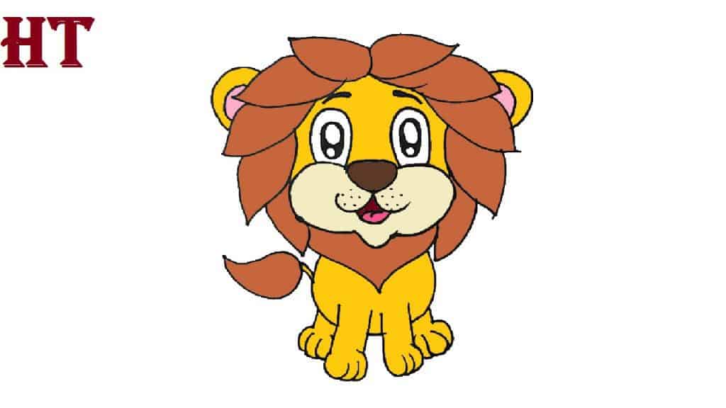 cartoon lion drawing cute and easy