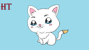 Chibi cat drawing easy