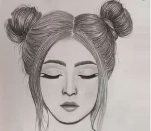 simple girl face drawing