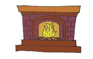 Fireplace Drawing Step by Step for Beeginners