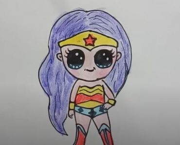 How to Draw Chibi Wonder Woman Step by Step