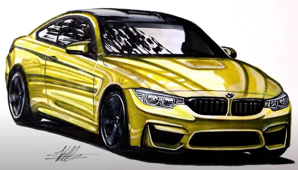 How to Draw a BMW M4 Step by Step - How to draw step by step