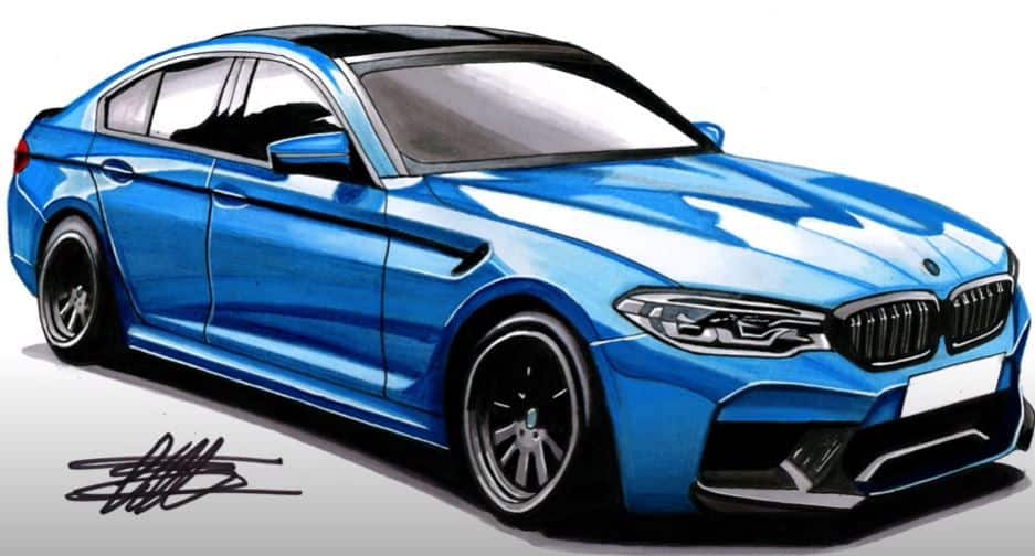 How to Draw a BMW M5 Step by Step Car Drawing Tutorial for Beginners