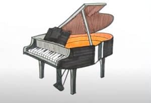 How to Draw a Piano Step by Step