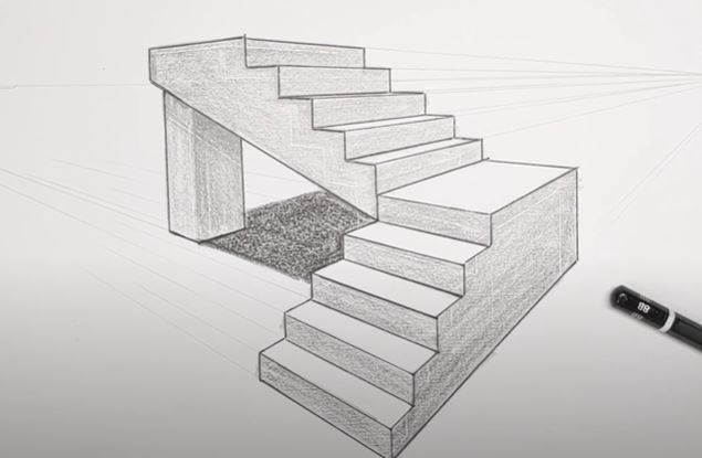 How To Draw 3d Staircase