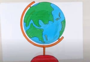 How to draw a Globe step by step