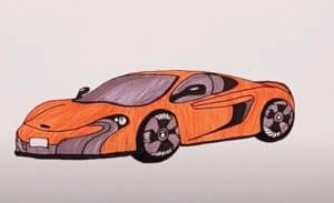 How to draw a Mclaren Sports Car with Pencil Step by Step