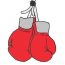 Hanging boxing gloves drawing step by step