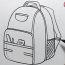How to draw a school bag Step by Step