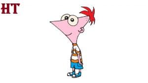 how to draw phineas from phineas and ferb - Copy