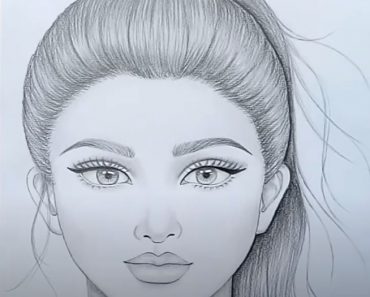 Girl Face Drawing with Pencil Step by Step