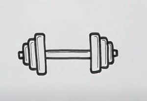 How to Draw a Dumbbell Step by Step