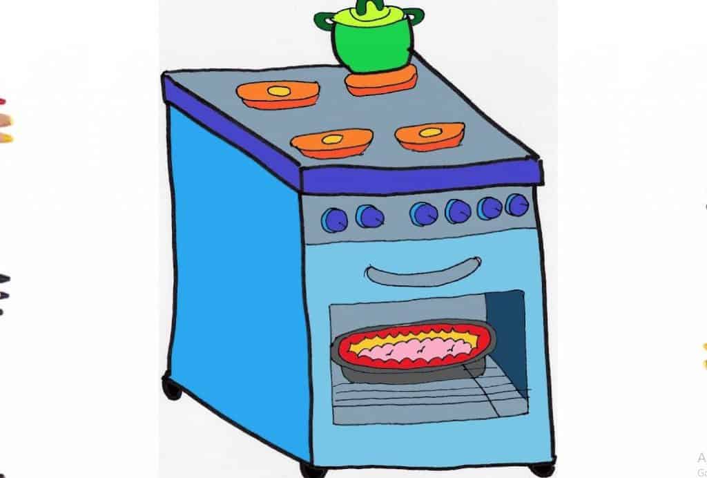 How to Draw a Stove Step by Step