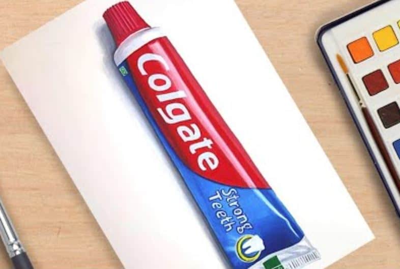 How to Draw a Toothpaste COLGATE TOOTHPASTE DRAWING 3D ART