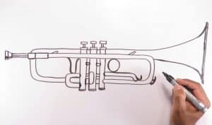 How to Draw a Trumpet Step by Step